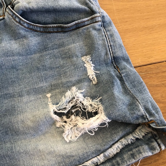 KANCAN High Rise Distressed Shorts Size 28 - Picture 3 of 7